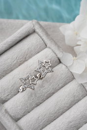 Heliophilia Silver Pendientes de Plata Esterlina 925 con Circonio